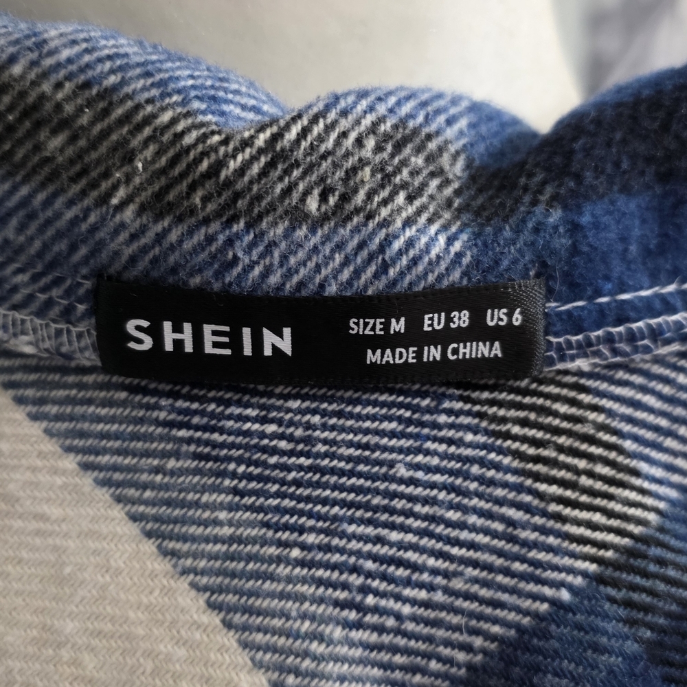 Shein Blue Plaid Shacket - Picture 11 of 13